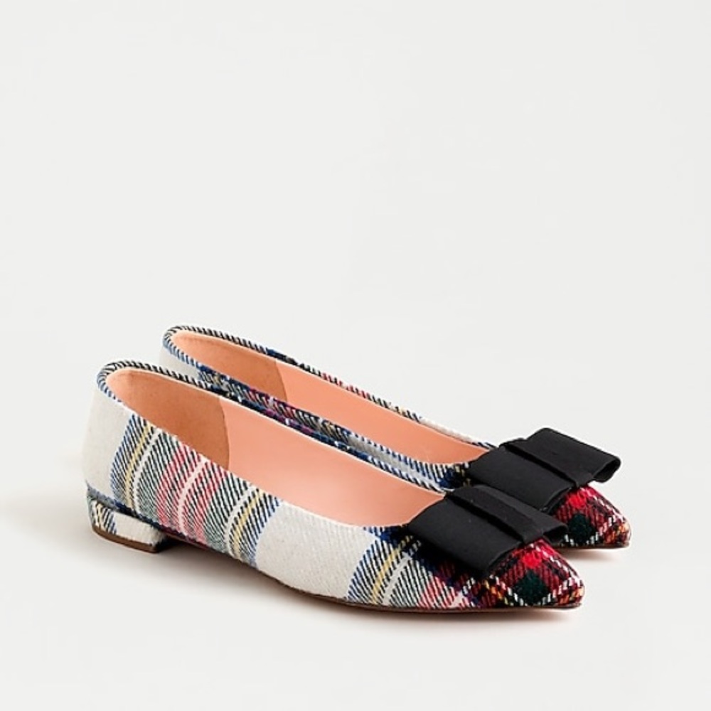 NWT J.Crew Pointed-toe flats in Stewart tartan